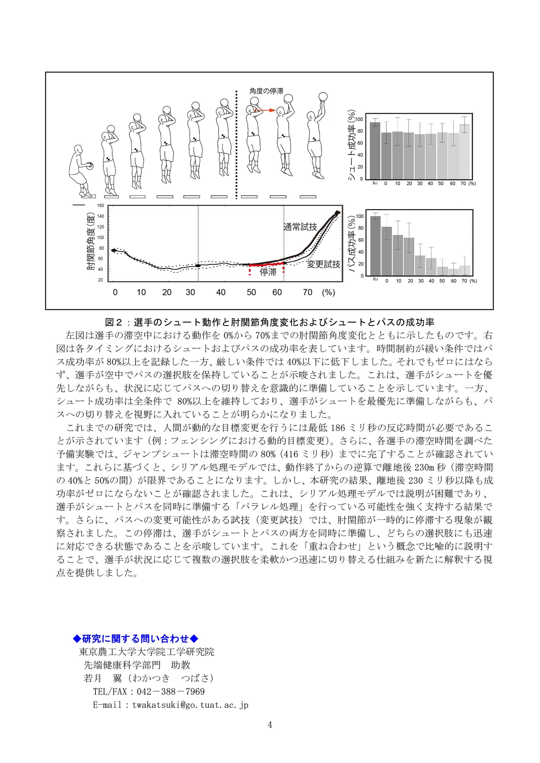 ３大学共同リリース　パスかシュートか？空中0.5秒の極限の選択 −量子力学の視点で明かす意思決定の仕組み−